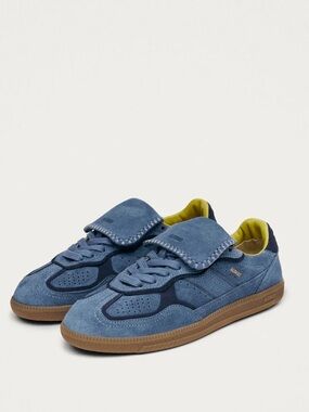 ALOHAS Blue Suede Sneakers with Yellow Lining